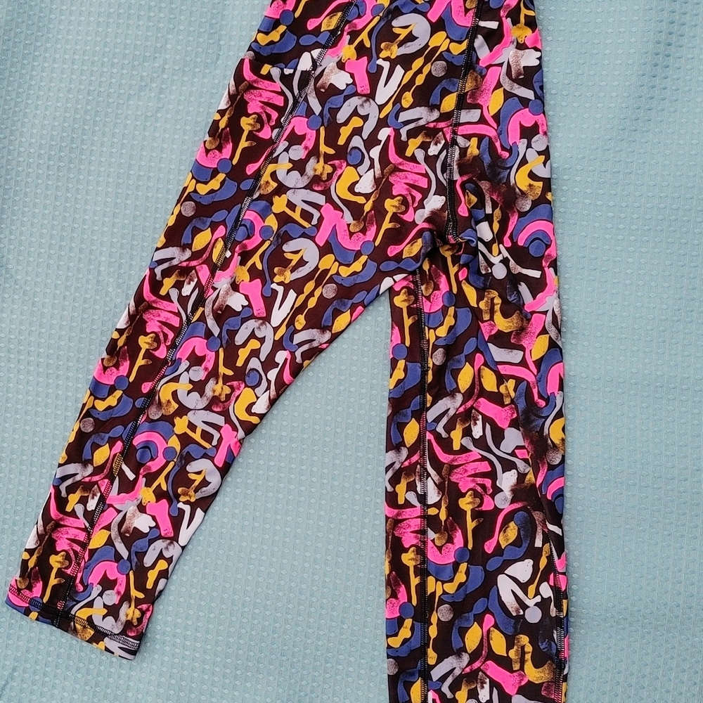 Tek Gear Pink and Blue Leggings Stretchy Athletic Wear